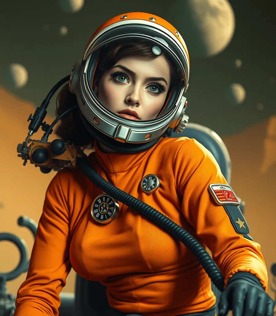 Hyper-detailed, 1950s Space Cadet Alison Brie: Tense Mars Encounter