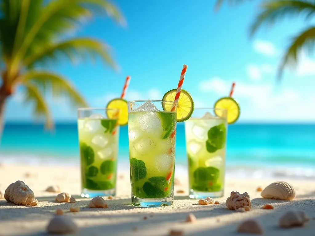 4K Vibrant Beach Mojito Masterpiece with HDR Detail