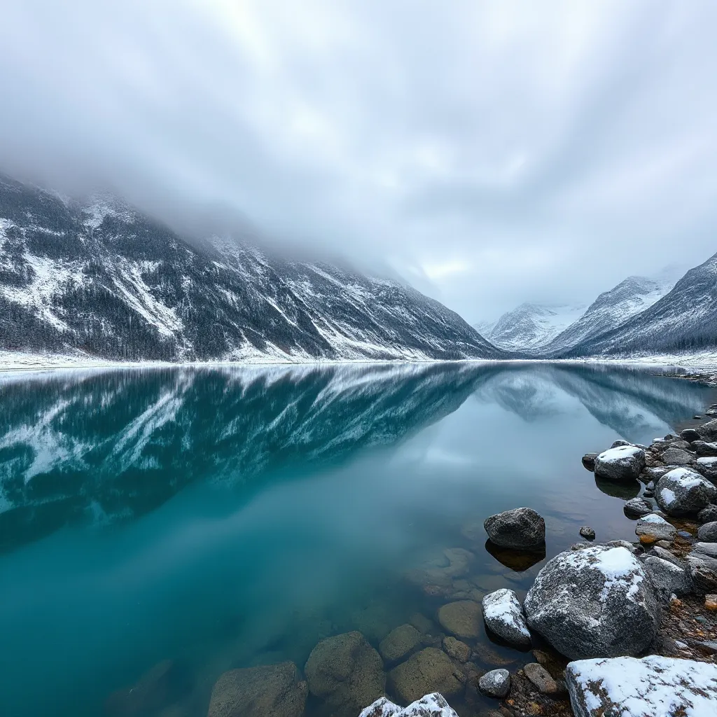 Crystal-Clear Alpine Glacier Lake with Reflections of Snowy Peaks

(Alternatively: Realistic Alpine Panorama with HDR Effects)