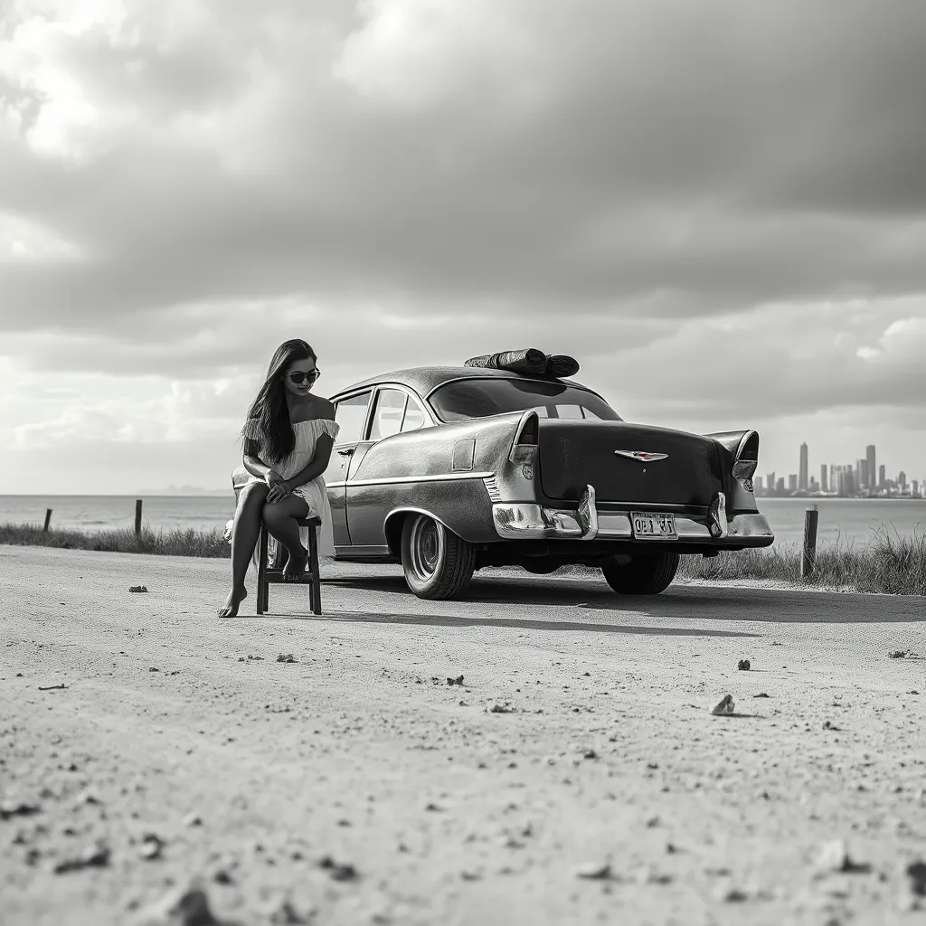 Nostalgia's Embrace: Solitude on Deserted Shore