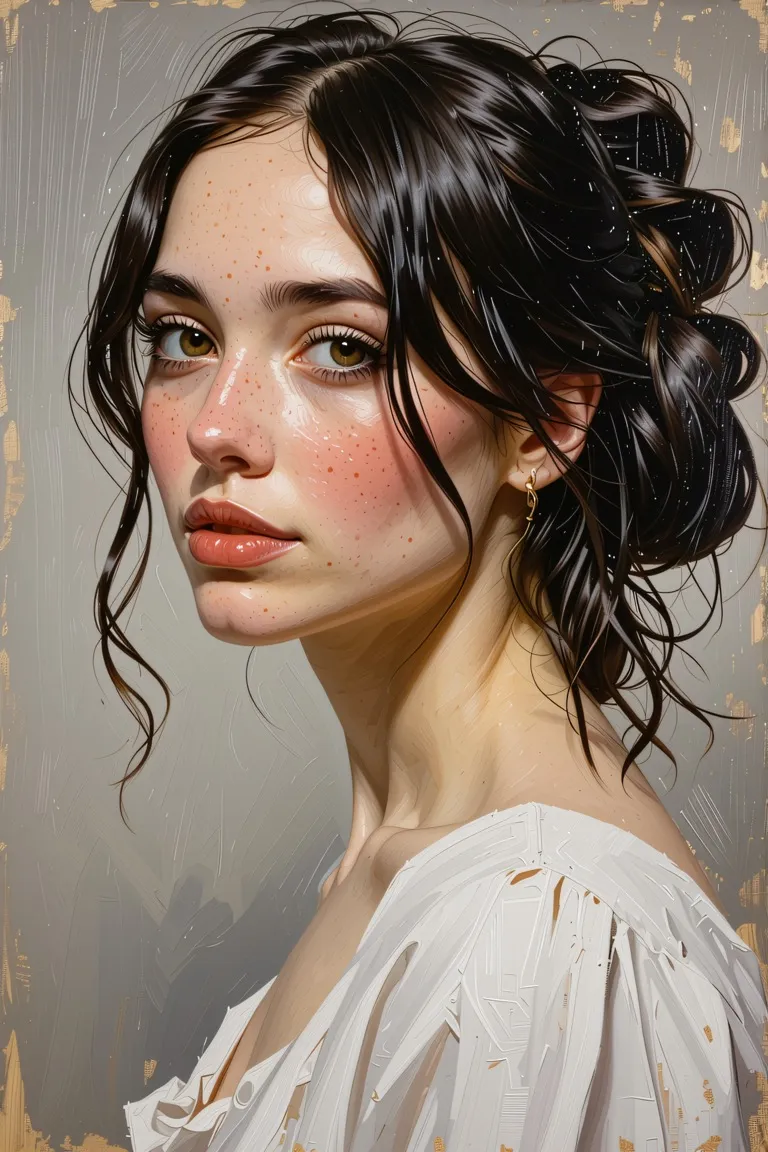 Kat Dennings painted in the style of Degas