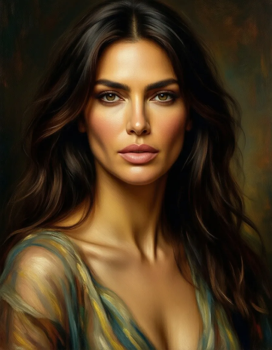 Adriana Lima painted in the style of Degas
