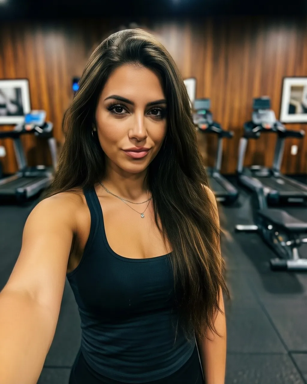 Overall Impression: The image is a selfie taken by a young woman