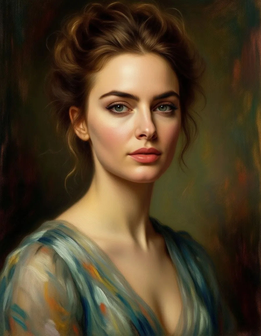 Margot Robbie painted in the style of Degas