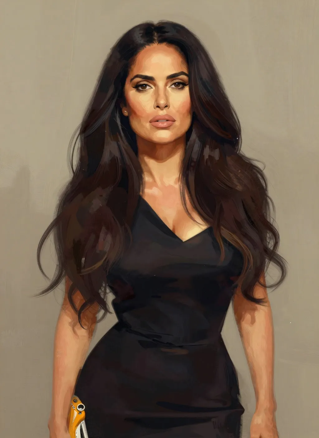 concept art Salma Hayek painted in the style of Georges Töpfer
