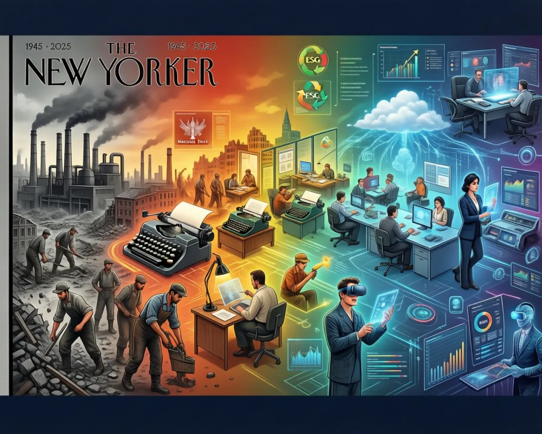 Create a wide-format digital illustration that functions as a visual timeline, moving