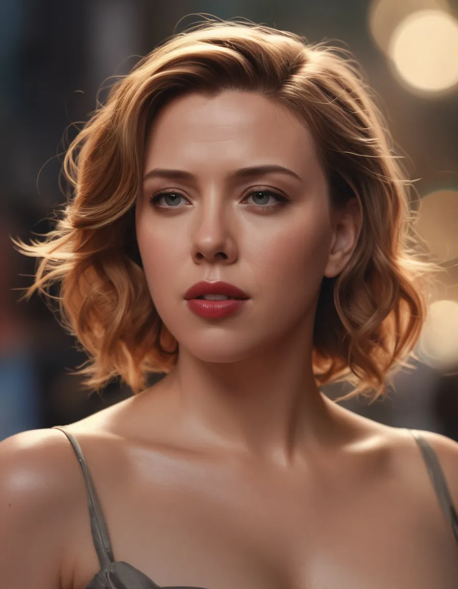 cinematic photo Hyper realistic digital painting, Full body illustration of Scarlett Johanson