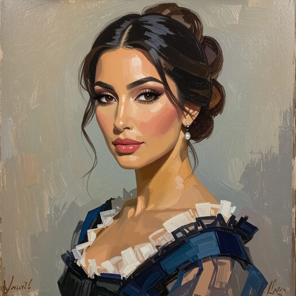 Kim Kardashian painted in the style of Degas