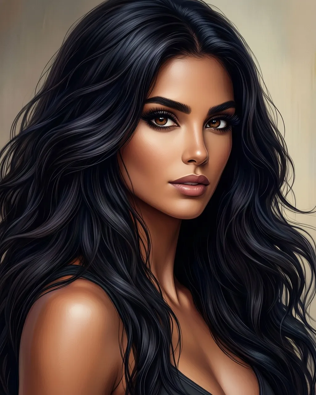 concept art Mia, on the other hand, was an exotic beauty with