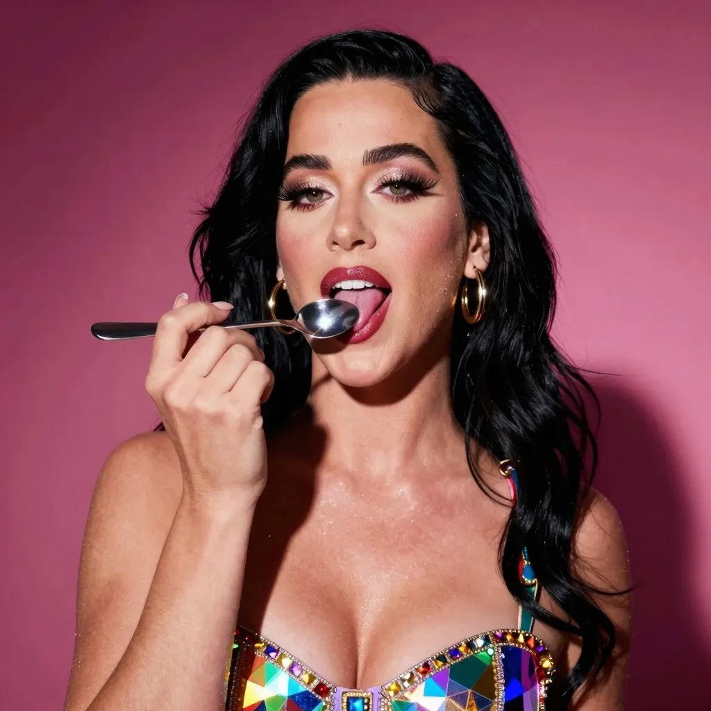 Seductive, empowered portrait glowing with diversity and allure - this Katy Perry