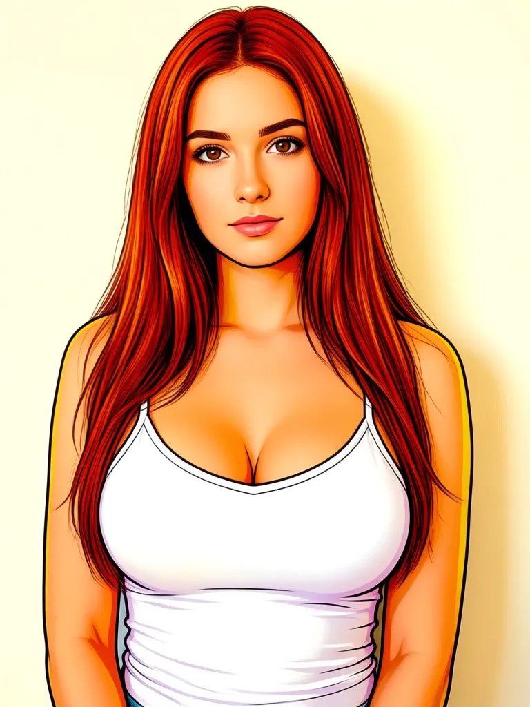 Pop Art style Generate an image of a young adult woman with