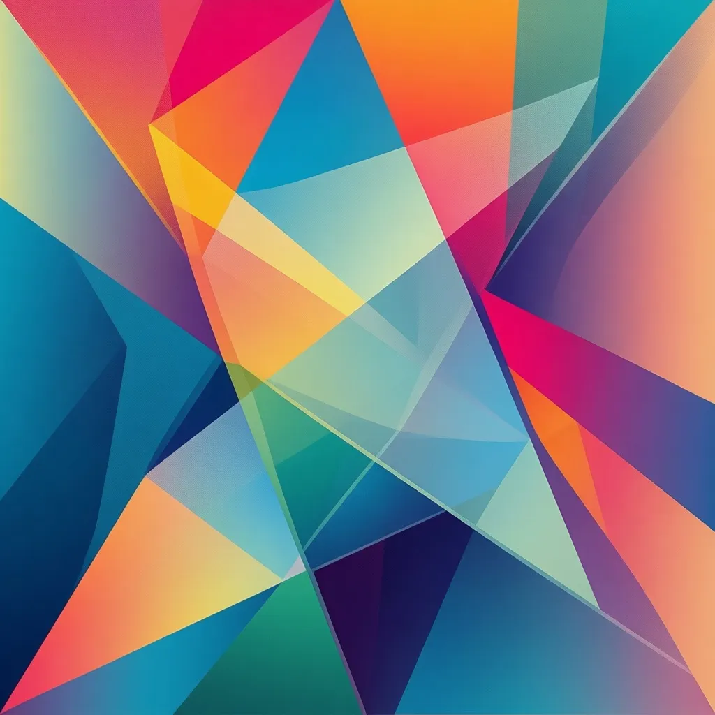A minimalistic digital artwork of an abstract geometric pattern with a harmonious