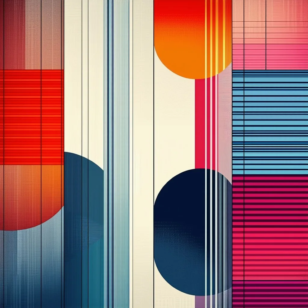A minimalistic digital artwork of an abstract geometric pattern with a harmonious