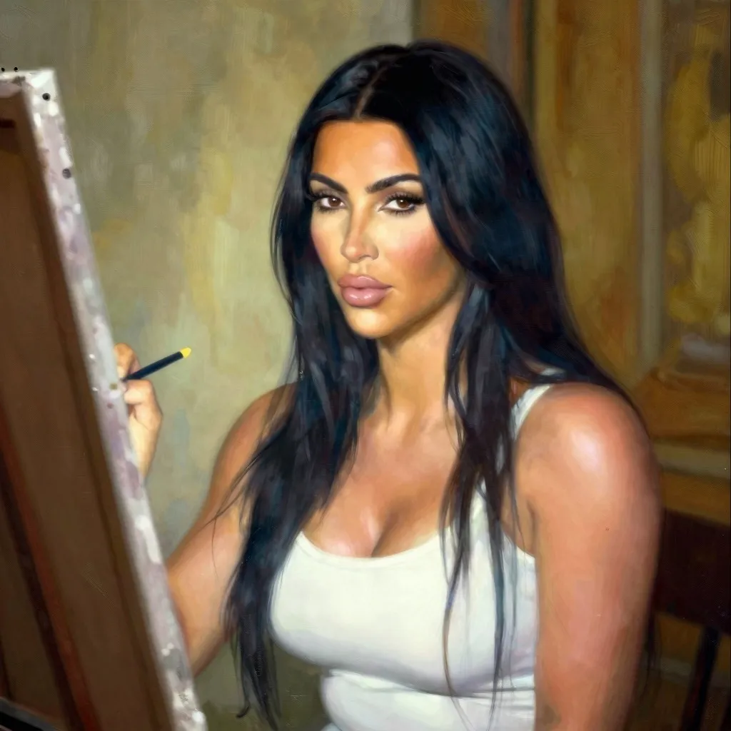 Kim Kardashian painted in the style of Degas