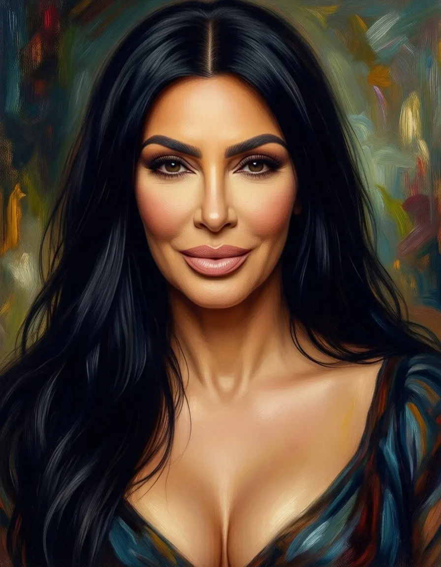 Kim Kardashian painted in the style of Degas