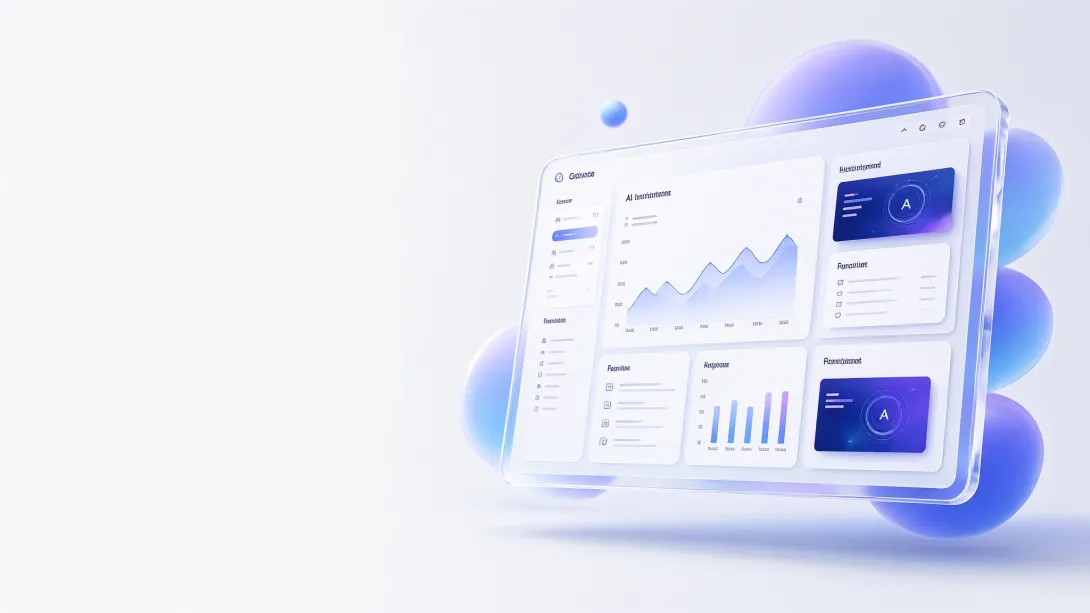 Create a modern SaaS website hero image for an AI productivity platform