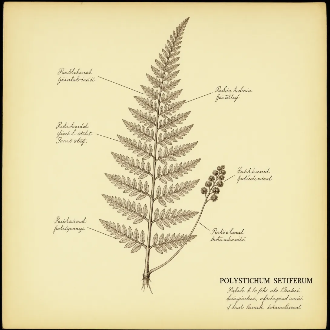 Vintage botanical study sheet on aged paper