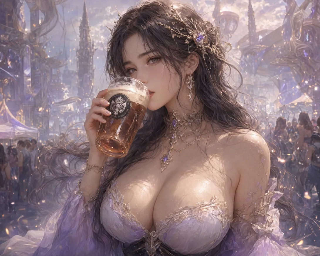 dreamscape A young woman looking like a nerd but sexy drinking